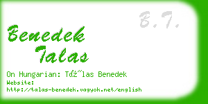 benedek talas business card